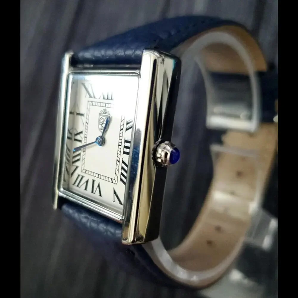 Pierre Lucerne 1888 Tank Swiss Inspired Mens Watch‎ Blue